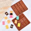 Imagen de Molde de silicona Para Chocolates Plancha x 12 con 3 diseños dif.