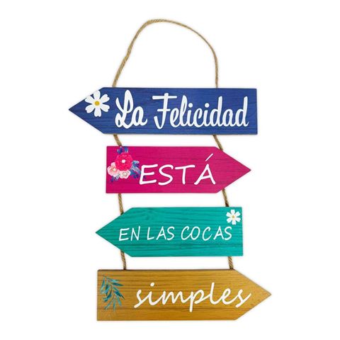 Imagen de Colgante decoratico La felicidad -24x34cm-MDF