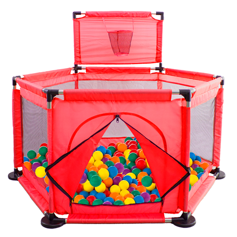 Imagen de Corral para bebes Corralito Pelotero con aro de basket