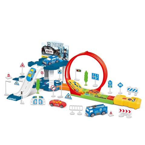 Imagen de Pista de velocidad para auto policia-con autos-33x22x5cm.
