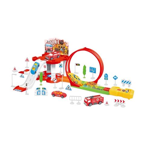 Imagen de Pista de velocidad para auto bomberos-con autos-33x22x5cm.