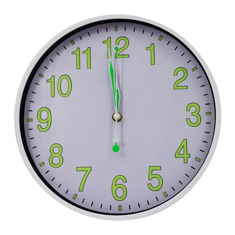 Imagen de Reloj de pared redondo - Fondo Blanco Número Fluorescentes