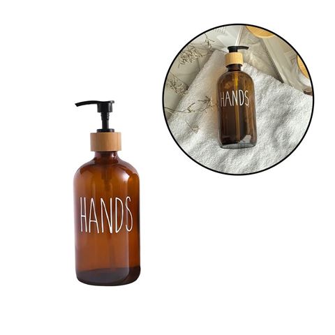 Imagen de Frasco Dispensador Crema Shampoo Jabón - En vidrio ámbar