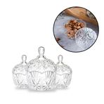 Imagen de Bombonera de vidrio con tapa en caja- 10x13cm.