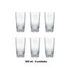 Imagen de Vasos de vidrio X 6 en caja- 7x13,5cm.
