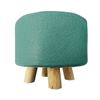 Imagen de Banqueta Puff Banco Tapizada Tela Patas  De Madera