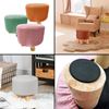 Imagen de Banqueta Puff Banco Tapizada Tela Patas  De Madera