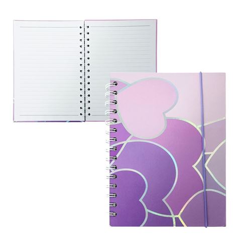 Imagen de Libreta Tapa Dura Con rulo y elástico  - Diseños Surtidos .