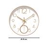 Imagen de Reloj de pared redondo dorado y blanco 2 numeros grandes- 29