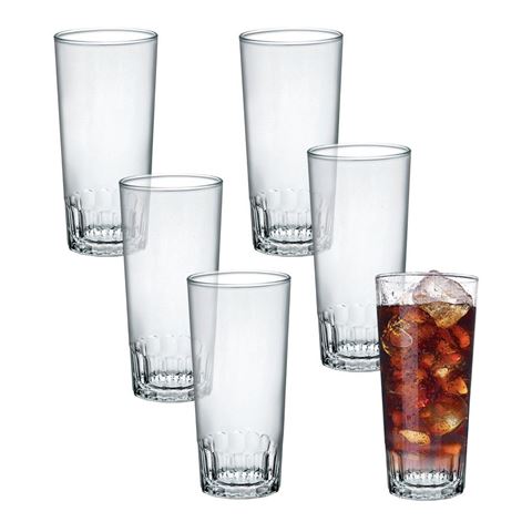 Imagen de Vasos de vidrio X 6 en caja- 7x14cm.