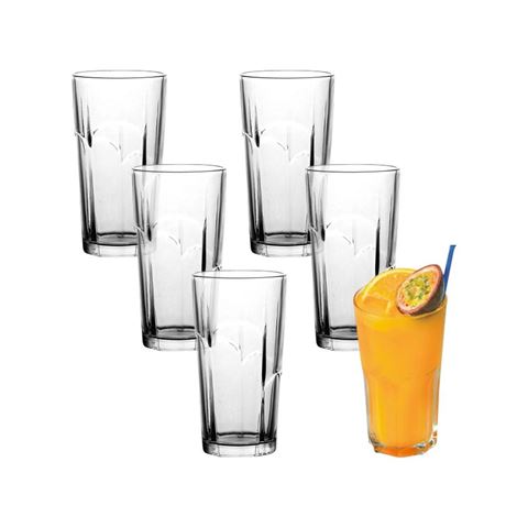 Imagen de Vasos de vidrio X 6 en caja- 7,5x13,5cm.