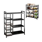 Imagen de Rack Organizador 4 estantes 4 canastos - Metal con rueda