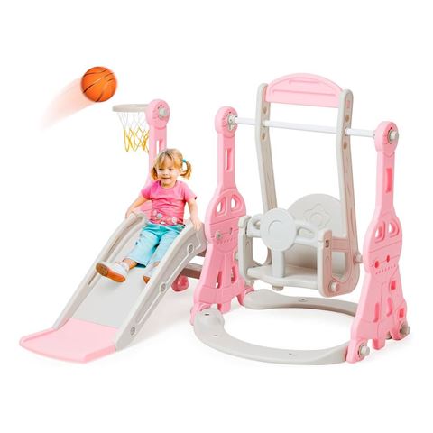 Imagen de Tobogán infantil con Hamaca y Aro de basket