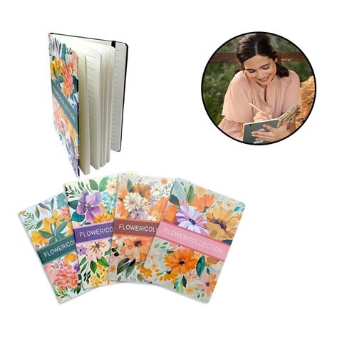 Imagen de Libreta con elástico - Colección Flower 160 páginas