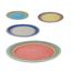 Imagen de Plato ceramica redondo borde a rayas coloridas-26,5cm.-4 col