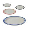 Imagen de Plato ceramica redondo borde a rayas-26,5cm.-4 colores