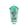 Imagen de Vaso con tapa y sorbito Efecto hielo  450 ml