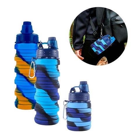 Imagen de Botella de agua Plegable Tipo Llavero Deportiva 500ml