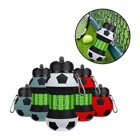 Imagen de Botella de agua plegable - Diseño Futbol con llavero 500ml