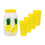 Imagen de Botella Frasco Dispensador Para Jugos Con canilla y tapa + 4 vasos