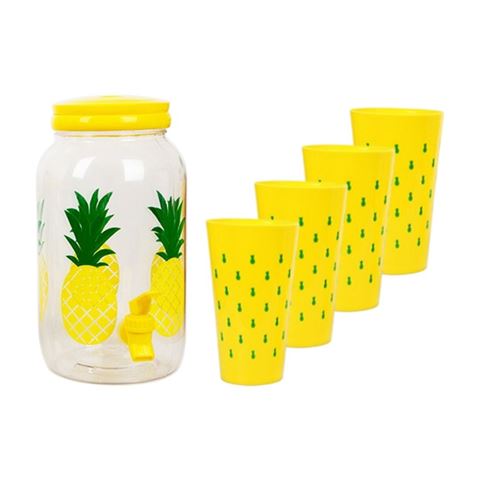 Imagen de Frasco para jugos con canilla y tapa-estampado con vasos-3,8