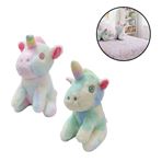 Imagen de Peluche unicornio multicolor-3 tonos-24cm.