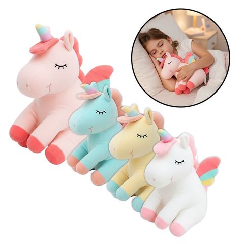 Imagen de Peluche unicornio dormido-4 colores-23cm.