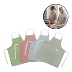 Imagen de Delantal rayado con peto-de tela con bolsillo central-70x65c