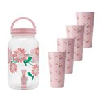 Imagen de Frasco para jugos con canilla y tapa estampado con vasos