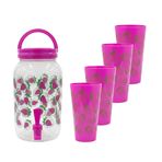 Imagen de Frasco para jugos con canilla y tapa-estampado con vasos-3,8