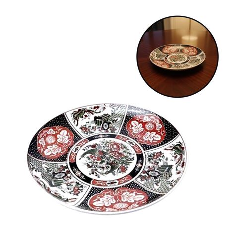 Imagen de Plato ceramica borde estampado-30,5cm-varios colores