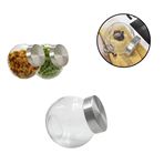 Imagen de Frasco de vidrio transparente con tapa plateada- 180 ml.