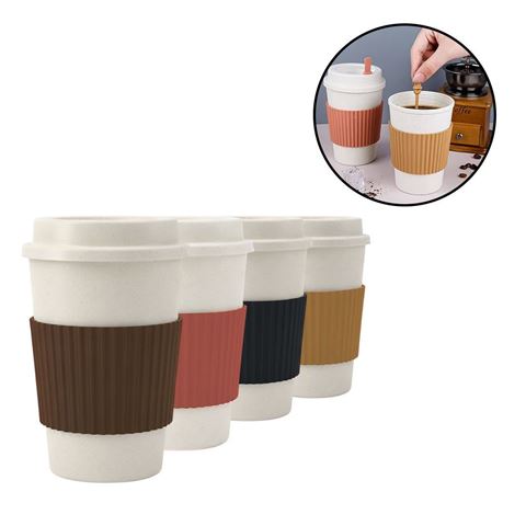 Imagen de Vaso Take Away con tapa y banda de protección calor y antideslizante