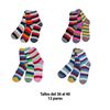Imagen de Medias para dama x 12 pares - Diseño franjas anchas Colores SURTIDOS.