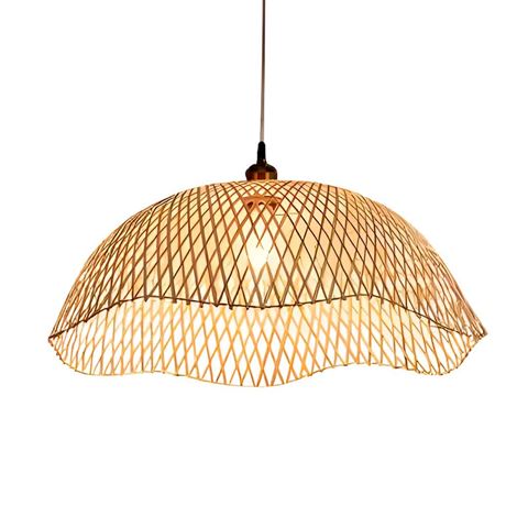 Imagen de Lampara  Pantalla de techo - Bamboo borde ondeado