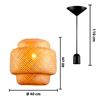 Imagen de Lámpara De Techo Bambú Fibra Natural + Portalámpras - Incluye Conex eléctrica