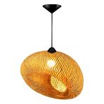 Imagen de Lámpara De Techo Bambú Tipo Sombrero + Porta lámpara - Inc. conexión eléctrica