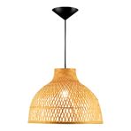 Imagen de Lámpara Bambu Fibra Natural + Porta lámparas Inc. conexión eléctrica