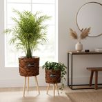 Imagen de Porta macetas Deco estilo rústico Set x 2 piezas - Marrón oscuro