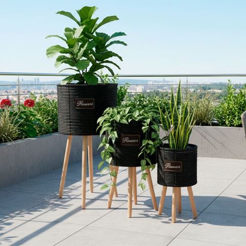 Imagen de Porta macetas - Set x 3 piezas Estilo Boho Rustico