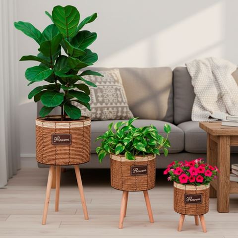 Imagen de Porta macetas Estilo Boho Rustico x 3 piezas