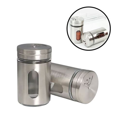 Imagen de Frasco condimentero-metal-visor-8cm-en caja