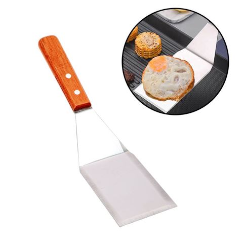 Imagen de Espatula metal para cocina mango madera-28,5x7cm