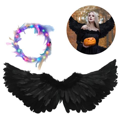 Imagen de Alas de Ángel con Halo con Luces led  - Disfraz Cotillón