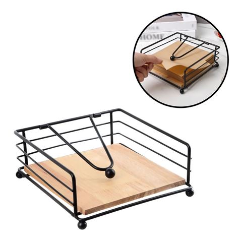 Imagen de Servilletero metal negro mate- modelo apreta papel-17,5x17,5