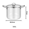 Imagen de Olla de vidrio borosilicato y acero inox-5,5lts. Resistente