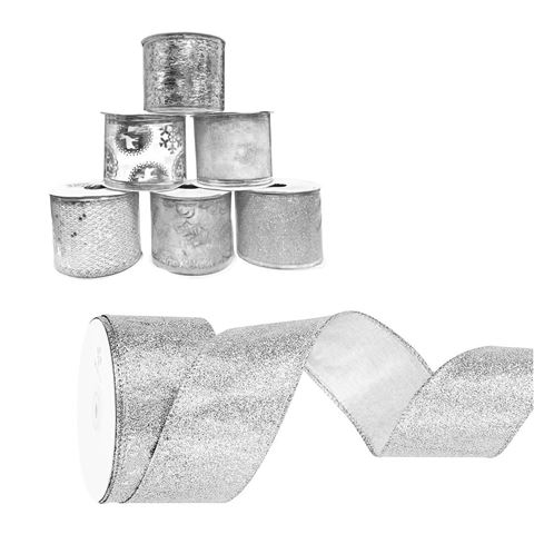 Imagen de Navidad cinta C/U - 6cmx2,7m- varios diseños plata