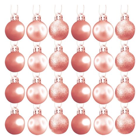 Imagen de Navidad bolas 6cm-caja por 24pc-rosa-dorado-caja pvc