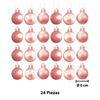 Imagen de Navidad bolas 6cm-caja por 24pc-rosa-dorado-caja pvc