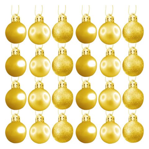 Imagen de Navidad bolas 6cm-caja por 24pc-dorado-caja pvc